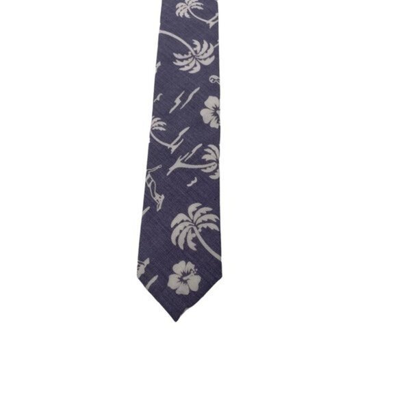 Skinny Tie Madness - Men’s Floral Tie White Grey SKM787 - Picture 1 of 11